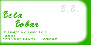 bela bobar business card