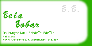 bela bobar business card